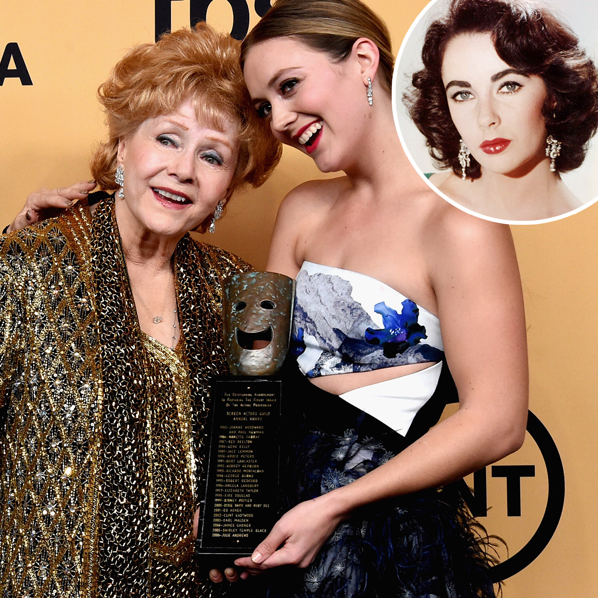 Debbie Reynolds, Billie Lourd, Elizabeth Taylor